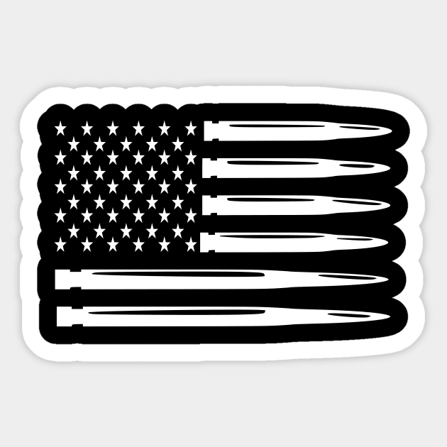 Freedom American Flag Bullets 4th of July Sticker by 5StarDesigns